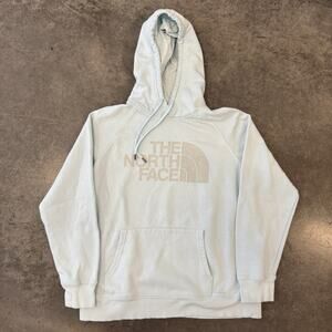 Vintage Y2K The North Face Baby Blue Hoodie Pullover Sweatshirt Women's L